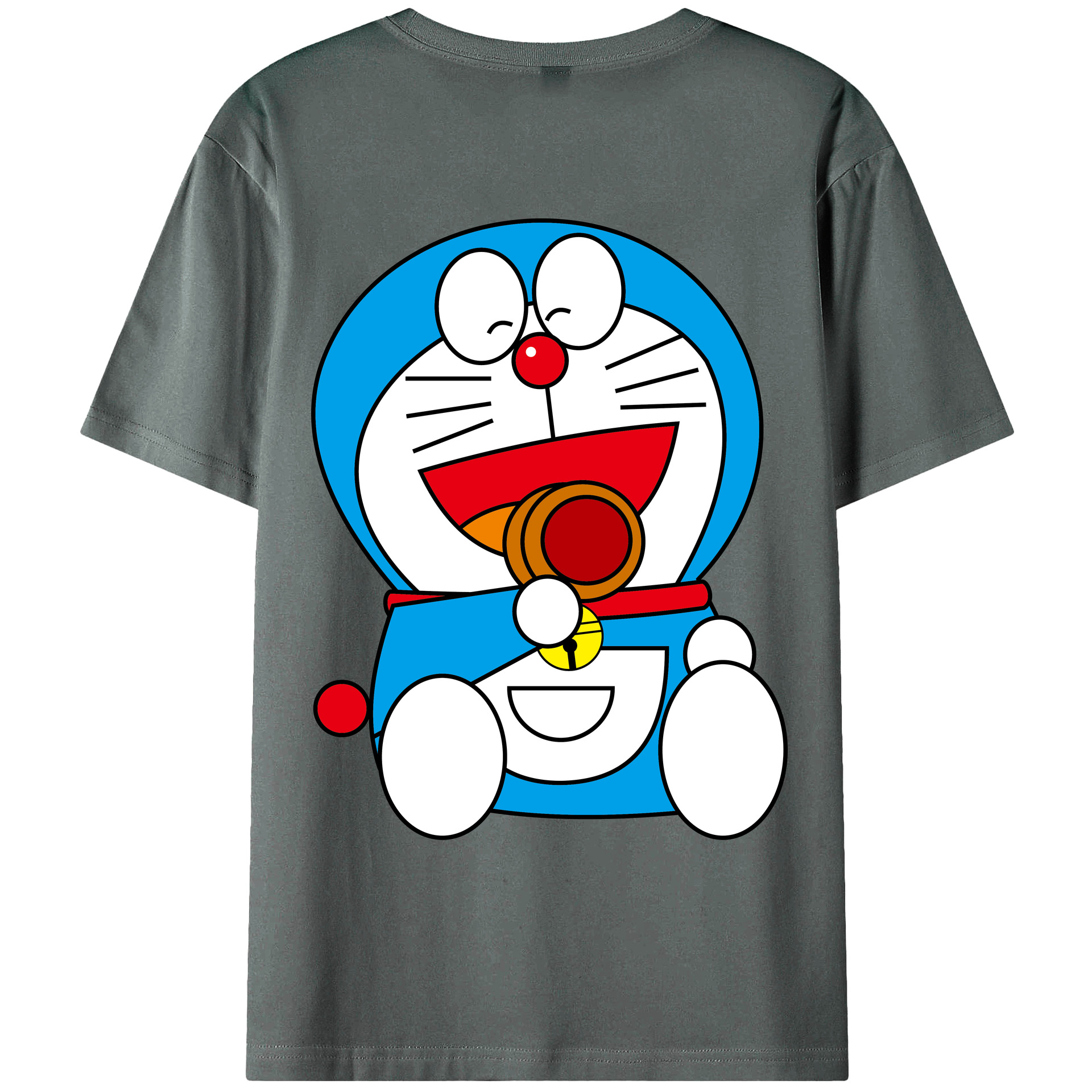 （画像用） ドラえもん Doraemon 綿100％ メンズ半袖Tシャツ（バックプリント） 通気性